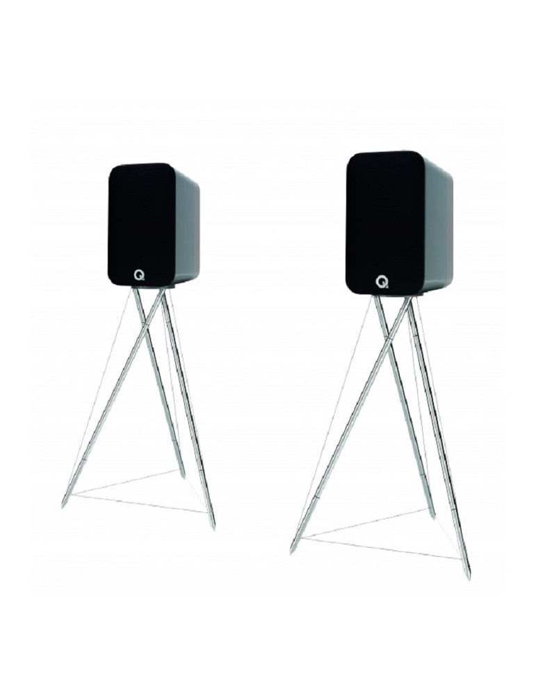 Q ACOUSTICS CONCEPT 300 con stand TENSEGRETY silver high gloss + ebano (coppia)